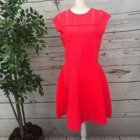 TED BAKER Zaralie Jacquard A-line Flared Dress NWT - Picture 16 of 16